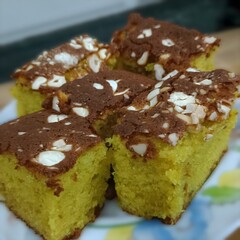 Delicious Homemade Sfouf (Lebanese Turmeric Cake)