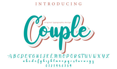Couple Font Stylish brush painted an uppercase vector letters, alphabet, typeface