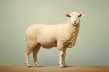 Fototapeta premium A close up on pale a sheep livestock animal mammal.