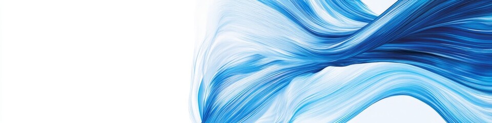 Abstract Blue Waves Elegant Flowing Lines with Transparency, Depth, and Graceful Movement