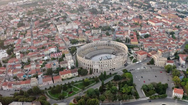 Pula amphitheater in the morning, Croatia.