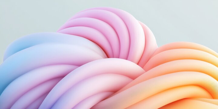 Pastel gradient abstract waves with soft curves in modern design