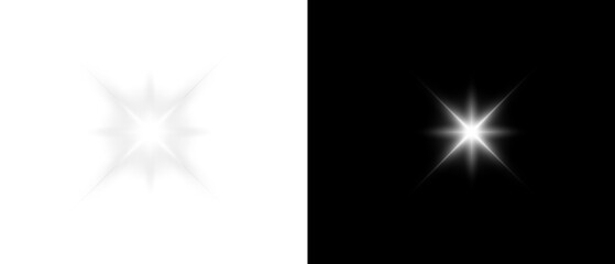 Png gold star light, sparkle. Yellow light effect. Shining light with yellow gold color. Png spotlight spark.Vector transparent sunlight special lens flare light effect