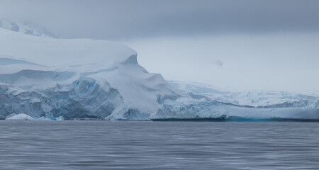 Snow covered mountains in Antarctica