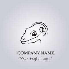 Lizard logo company black and white vector illustration