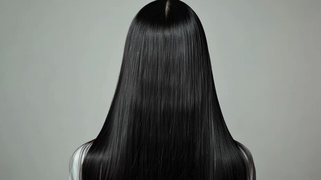 Watch detailed steps for achieving a polished and shiny look for long, straight hair using effective care methods and products