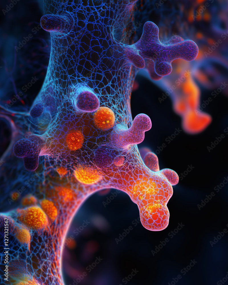 Poster Exploring the intricate details of a neuro-map visualization at twilight
