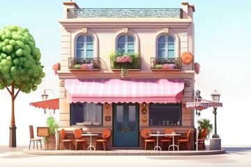 Cafe restaurant cartoon chair.