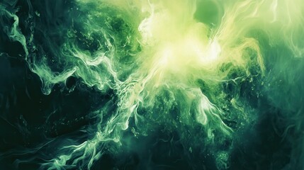 Obraz premium abstract watercolor green background summer spring energy freshness. Generative AI