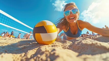 Obraz premium Beach Volleyball Fun Under the Summer Sun!