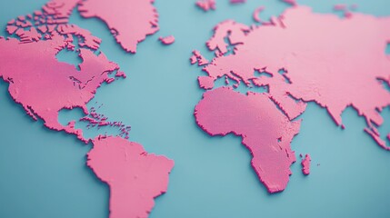 World map infographic concept. Detailed and 3D World Map with Textured Terrain and Oceans