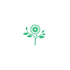Free vector flowers logo green color