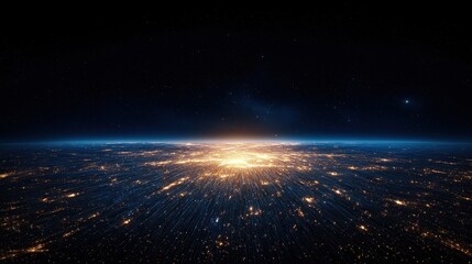 Obraz premium View of earth from space showing continents oceans and cloud formations in a vast cosmic backdrop