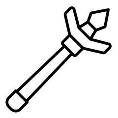 A sleek magic wand outline icon with an arrowhead tip for precision magic