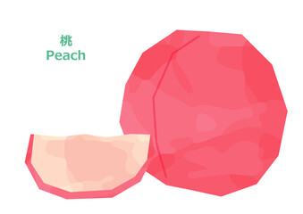 桃のイラスト　水彩風