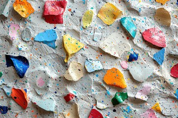 Fototapeta premium Vibrant and playful abstract painting with thick brushstrokes and a multitude of colors, creating a cheerful and dynamic visual texture that evokes joy and creativity.