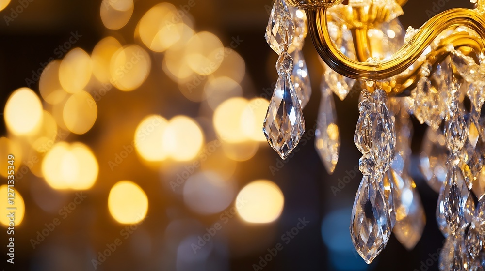 Aufkleber An Elegant Chandelier with Sparkling Crystals Creating a Luxurious Atmosphere : Generative AI