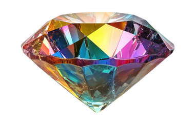 Gemstone jewelry diamond isolated on white or transparent background