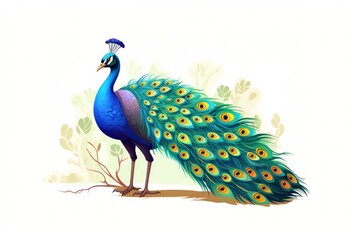 Obraz premium Peacock cartoon peacock animal bird.