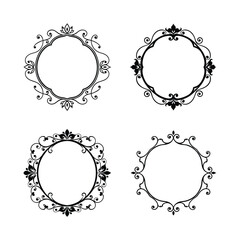 frame, floral, border, design, vintage, decoration