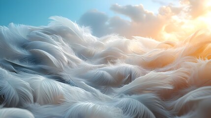 Obraz premium Floating white feathers