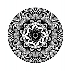 Symmetrical Black Mandala Art