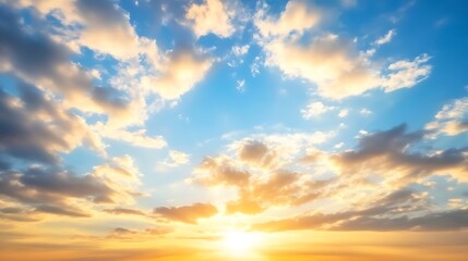 Obraz premium Stunning Sunrise with Vibrant Clouds and Soft Light Illuminating the Morning Sky : Generative AI