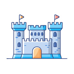 Obraz premium castle icon, castle vector illustration-simple illustration of castle, perfect for castle logos and icons