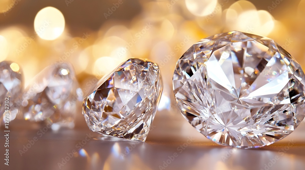 Aufkleber stunning display of diamonds arranged artistically with bokeh lights for luxurious effect : generati