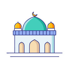 mosque icon, mosque vector illustration-simple illustration of mosque, perfect for mosque logos and icons