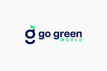 logotype go green icon vector design illustration. creative environment go green logo business design vector template with clean, modern, elegant and unique styles isolated on white background