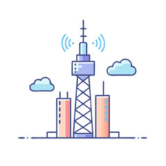 Obraz premium tower icon, tower vector illustration-simple illustration of tower, perfect for tower logos and icons