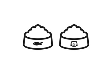 cat food icon line design