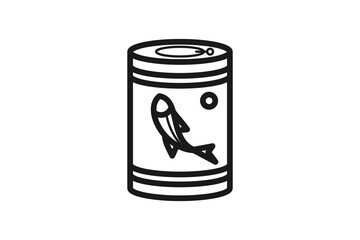 canned sardines line icon vector design