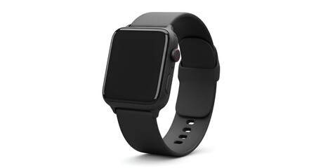 Stylish black smartwatch mockup.