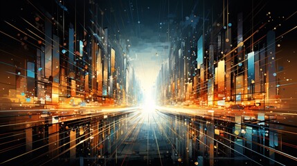 Abstract digital connections and technological speed illustrated