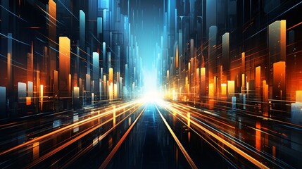 Abstract digital connections and technological speed illustrated