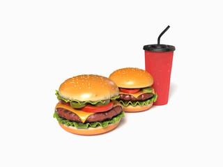 Fast Food Menu Hamburger Beverage