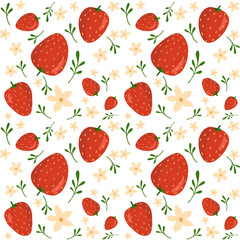 seamless pattern with strawberries