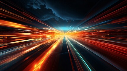 Obraz premium Abstract digital photography highlighting speed and technology connections