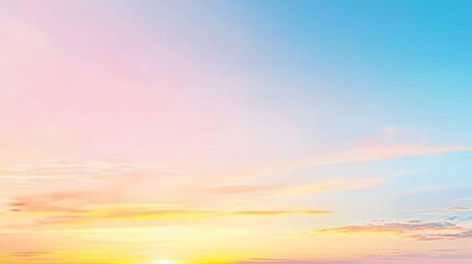 Fototapeta premium Pastel Sunset Sky with Soft Clouds