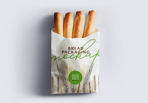 Breadsticks Packaging Mockup for Creative Design and Branding Projects