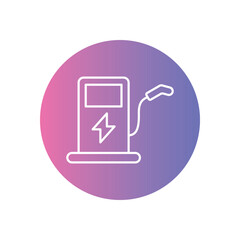 Obraz premium Electric Vehicle Charging icons vector stock illustration