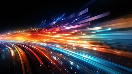 Obraz premium Abstract representation of high-speed digital connectivity and information transfer