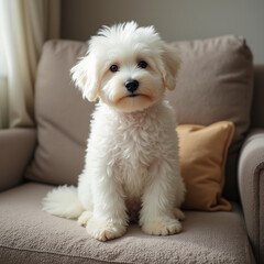 bichon dog portrait