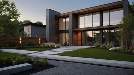 modern house in the morning