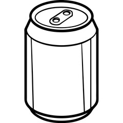 Sleek Soda Can Outline in Vector