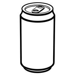 Sleek Soda Can Outline in Vector