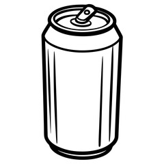 Sleek Soda Can Outline in Vector
