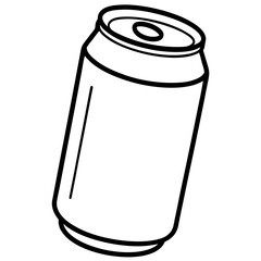 Sleek Soda Can Outline in Vector